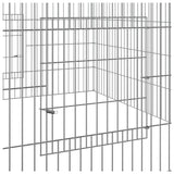 Rabbit Cage 110x110x55 cm Galvanised Iron - Rear View