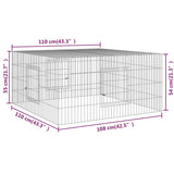 Rabbit Cage 110x110x55 cm Galvanised Iron - Close-Up Angle