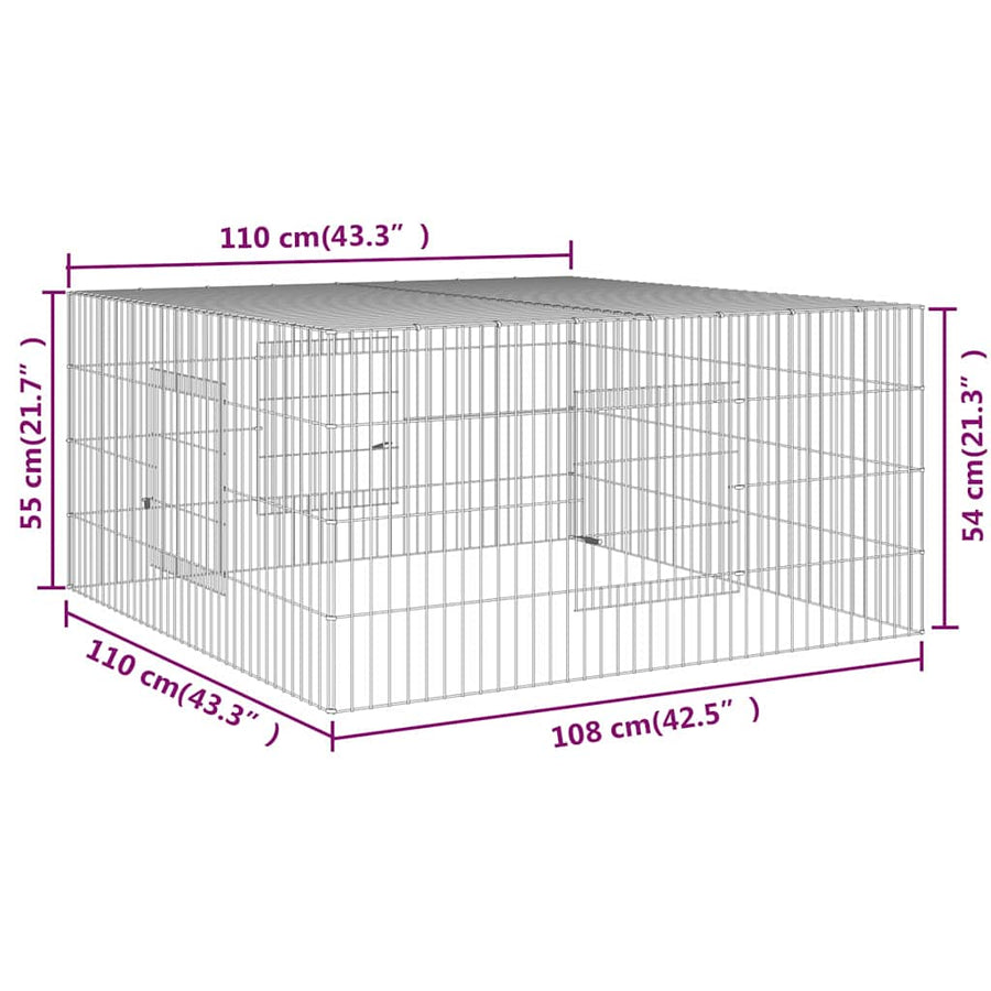 Rabbit Cage 110x110x55 cm Galvanised Iron