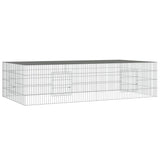 2-Panel Rabbit Cage 220x110x55 cm Galvanised Iron