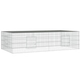 2-Panel Rabbit Cage 220x110x55 cm Galvanised Iron - Front View