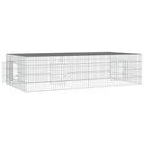 2-Panel Rabbit Cage 220x110x55 cm Galvanised Iron - Top-Down View