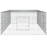 2-Panel Rabbit Cage 220x110x55 cm Galvanised Iron - 45-Degree Angle