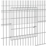 2-Panel Rabbit Cage 220x110x55 cm Galvanised Iron - Rear View