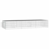 3-Panel Rabbit Cage 325x109x54 cm Galvanised Iron - Top-Down View