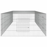 3-Panel Rabbit Cage 325x109x54 cm Galvanised Iron - 45-Degree Angle