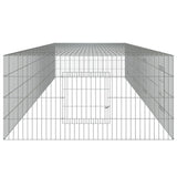 4-Panel Rabbit Cage 433x109x54 cm Galvanised Iron - 45-Degree Angle