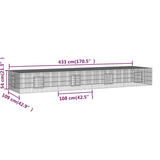 4-Panel Rabbit Cage 433x109x54 cm Galvanised Iron