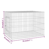 Rabbit Cage 78x54x54 cm Galvanised Iron - Close-Up Angle
