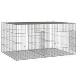2-Panel Rabbit Cage 110x79x54 cm Galvanised Iron - Top-Down View