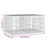 2-Panel Rabbit Cage 110x79x54 cm Galvanised Iron - Close-Up Angle