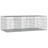 3-Panel Rabbit Cage 163x79x54 cm Galvanised Iron - Front View