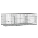 3-Panel Rabbit Cage 163x79x54 cm Galvanised Iron - Top-Down View