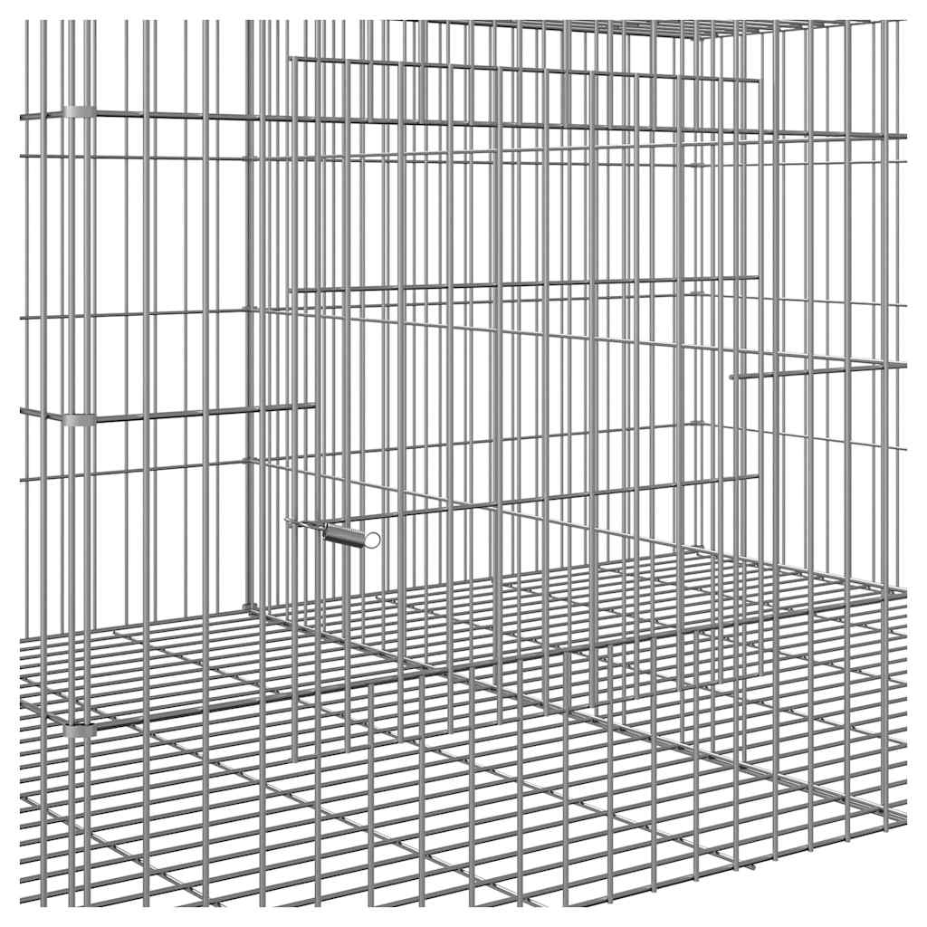 3-Panel Rabbit Cage 163x79x54 cm Galvanised Iron
