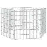 Free Range Animal Enclosure 6-Panel 54x60 cm Galvanised Iron - Front View