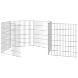 Free Range Animal Enclosure 6-Panel 54x60 cm Galvanised Iron - 45-Degree Angle