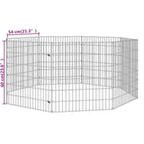 Free Range Animal Enclosure 8-Panel 54x60 cm Galvanised Iron - Low Angle