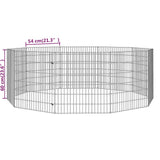 Free Range Animal Enclosure 10-Panel 54x60 cm Galvanised Iron - Low Angle