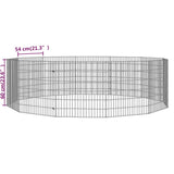 Free Range Animal Enclosure 12-Panel 54x60 cm Galvanised Iron