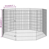 Free Range Animal Enclosure 8-Panel 54x80 cm Galvanised Iron - Low Angle