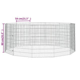 Free Range Animal Enclosure 12-Panel 54x80 cm Galvanised Iron - Low Angle