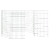 Free Range Animal Enclosure 8-Panel 54x100 cm Galvanised Iron - 45-Degree Angle