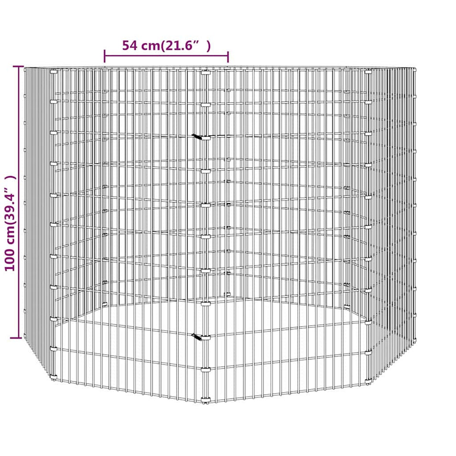Free Range Animal Enclosure 8-Panel 54x100 cm Galvanised Iron