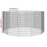 Free Range Animal Enclosure 12-Panel 54x100 cm Galvanised Iron - Low Angle