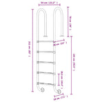 Pool Ladder 54x38x211 cm 304 Stainless Steel