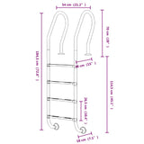Pool Ladder 54x38x184.5 cm 304 Stainless Steel