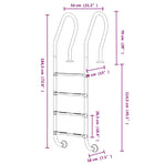 Pool Ladder 54x38x184.5 cm 304 Stainless Steel