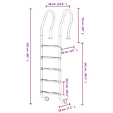 Pool Ladder 54x38x211 cm 304 Stainless Steel