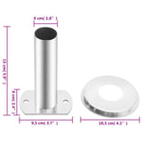 Pool Ladder Handrail Brackets 2 pcs 304 Stainless Steel - 45-Degree Angle