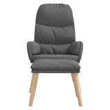 Relaxing Chair with a Stool Light Grey Fabric