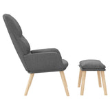 Relaxing Chair with a Stool Light Grey Fabric - Top-Down View