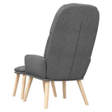 Relaxing Chair with a Stool Light Grey Fabric - 45-Degree Angle