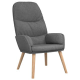 Relaxing Chair with a Stool Light Grey Fabric - Rear View