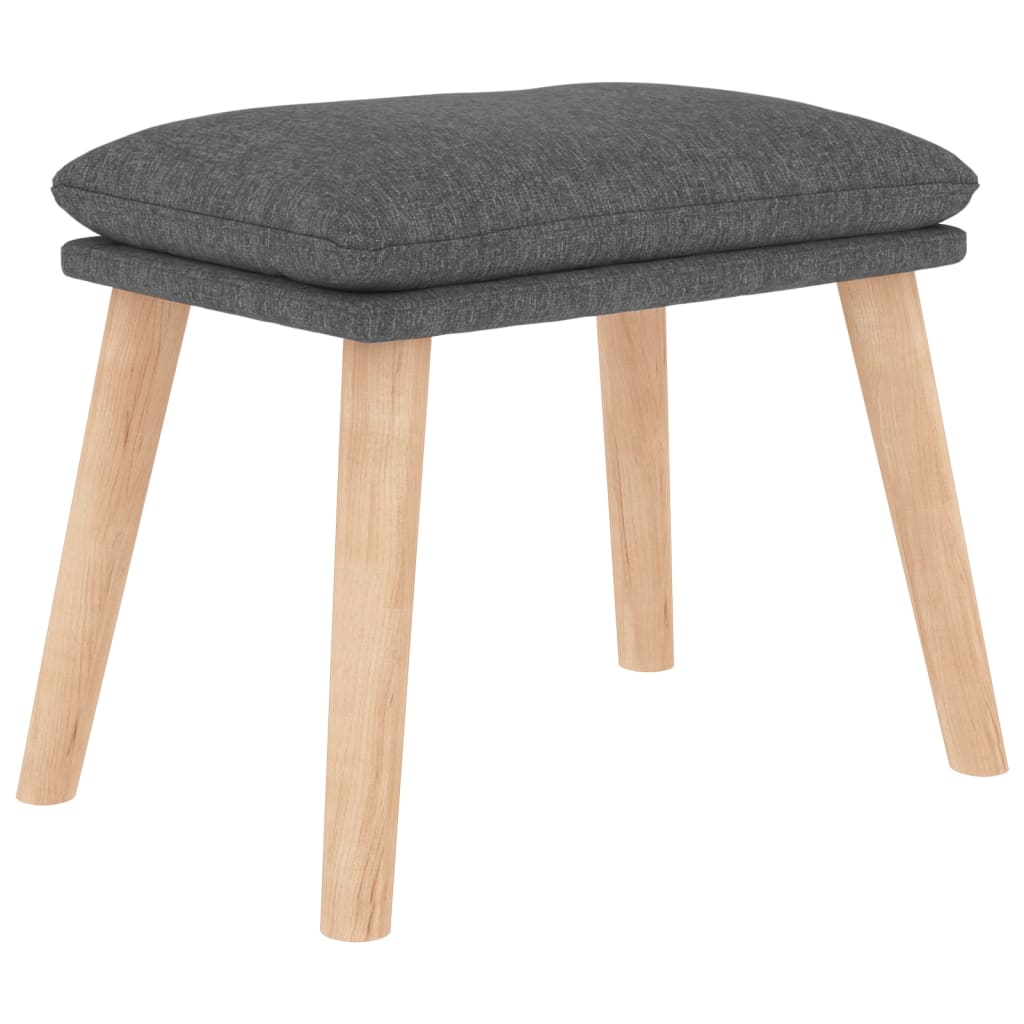 Relaxing Chair with a Stool Light Grey Fabric