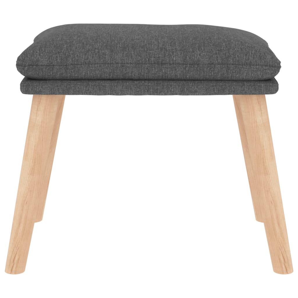 Relaxing Chair with a Stool Light Grey Fabric