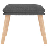 Relaxing Chair with a Stool Light Grey Fabric