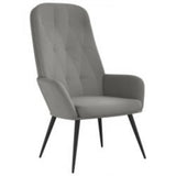 Relaxing Chair with Footstool Light Grey Velvet