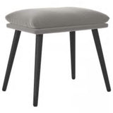Relaxing Chair with Footstool Light Grey Velvet - Top-Down View
