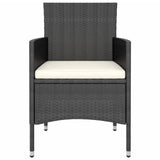 3 Piece Garden Dining Set Poly Rattan Black
