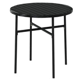 3 Piece Garden Dining Set Poly Rattan Black - 45-Degree Angle