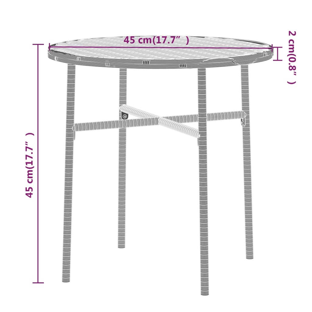 3 Piece Garden Dining Set Poly Rattan Black