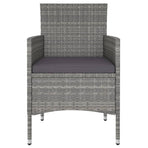 3 Piece Garden Dining Set Poly Rattan Grey