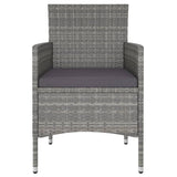 3 Piece Garden Dining Set Poly Rattan Grey - Top-Down View