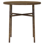 3 Piece Garden Dining Set Poly Rattan Brown