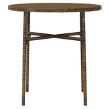 3 Piece Garden Dining Set Poly Rattan Brown - Rear View
