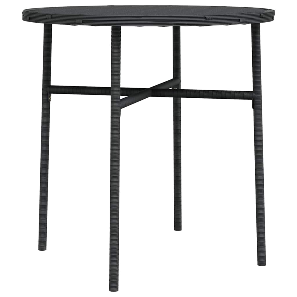 3 Piece Garden Dining Set Poly Rattan Black